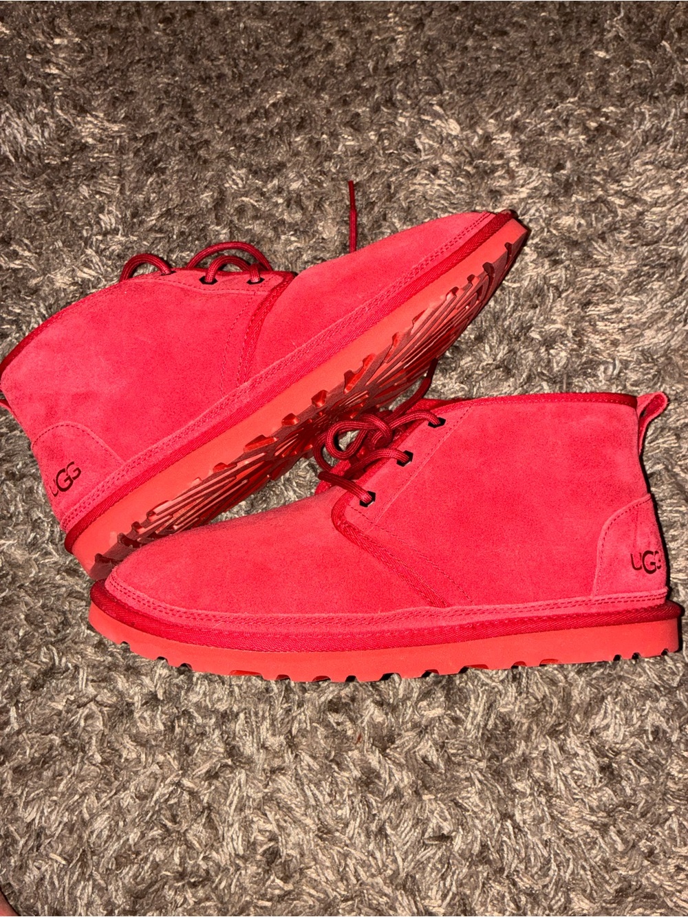 UGG Men’s Red Suede Chukka Boots - Lace-Up Ankle